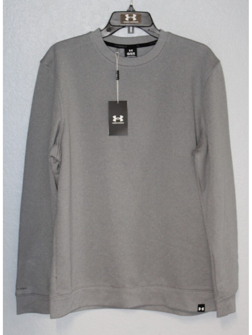 NEW Under Armour Men Gray Drive Storm Golf Sweater Fleece Sweatshirt Crew NWT